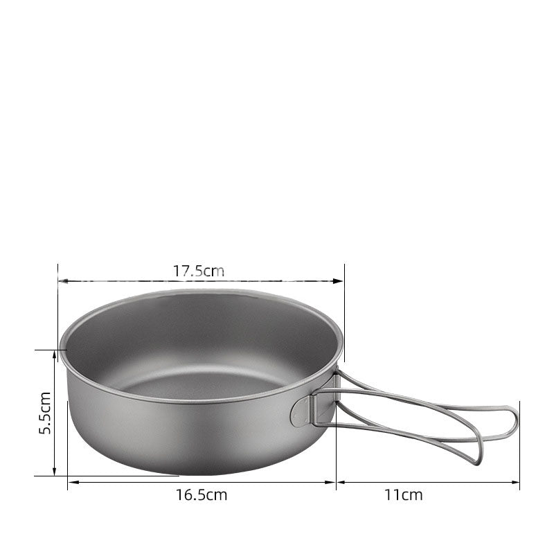 HYTRA Pure Titanium TA1 Outdoor Frying Pan Series (6-piece set)