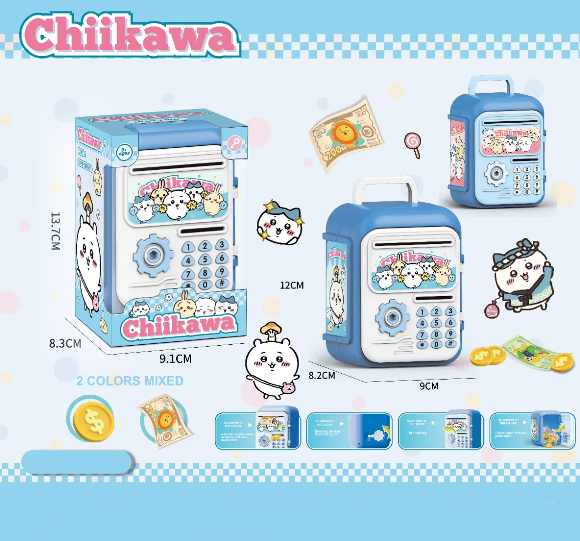 New style piggy bank for girls and boys, password box for saving money, large capacity for boys, princess toy for pretend play