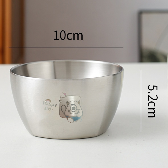 Mangkuk stainless steel 304, piring makan anak-anak untuk taman kanak-kanak
