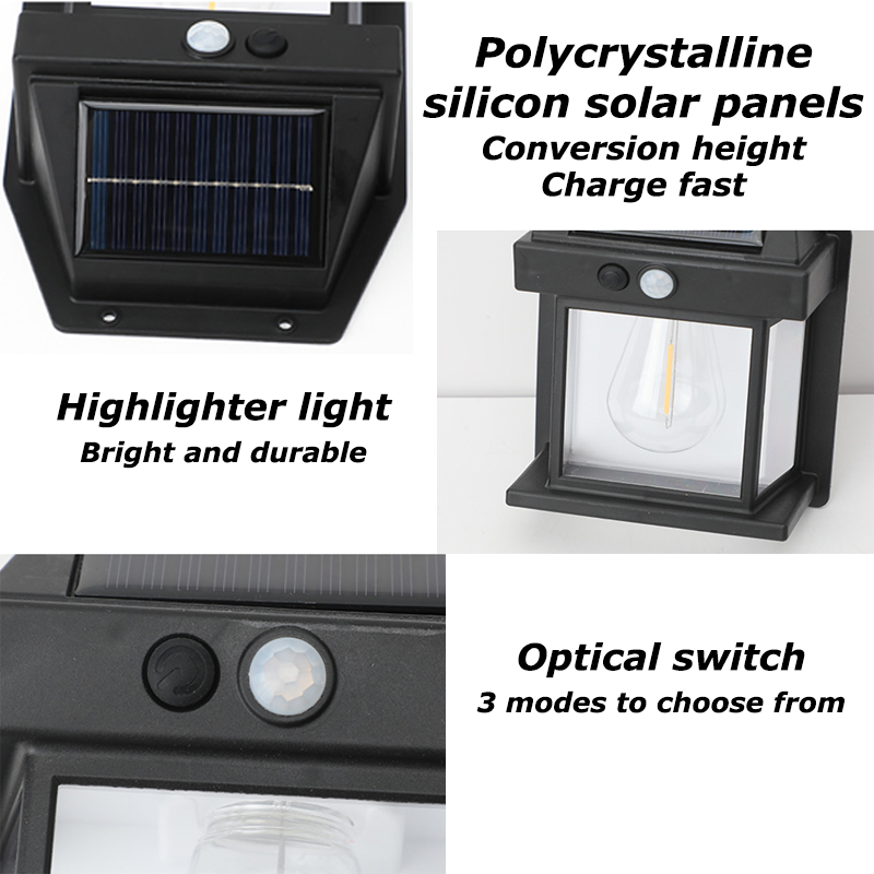 HYTRA Outdoor Solar Induction Tungsten Wire Warm Light Wall Lamp