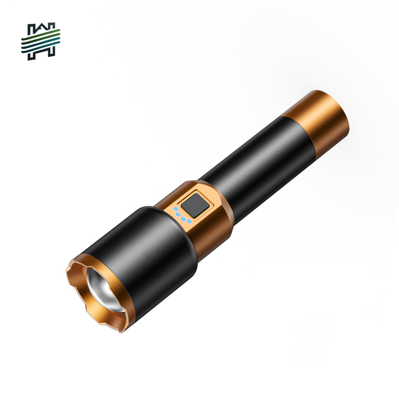 HYTRA Rechargeable Telescopic Focusing Outdoor Flashlight Mobile Phone Charging Large-capacity Battery Battery Level Display Waterproof for Daily Use Telescopic Zoom
