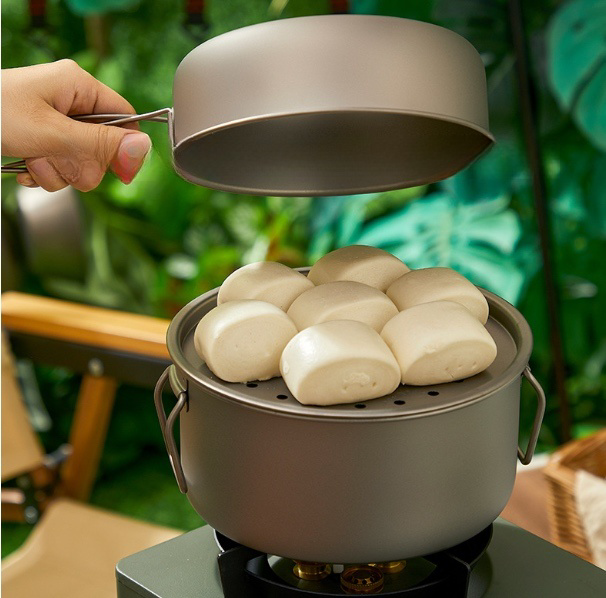 HYTRA Pure Titanium TA1 Outdoor Frying Pan Series (6-piece set)
