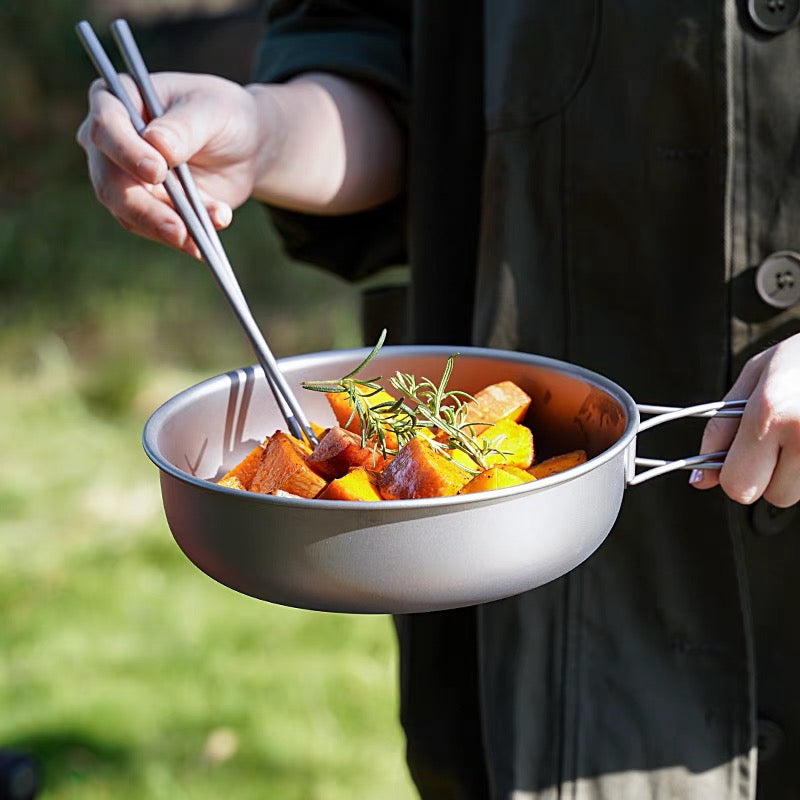 HYTRA Pure Titanium TA1 Outdoor Frying Pan Series (6-piece set)