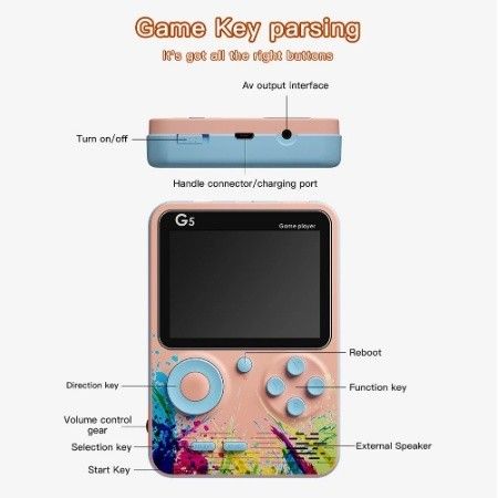 HYTRA 500 Games Mini Handheld Game Console