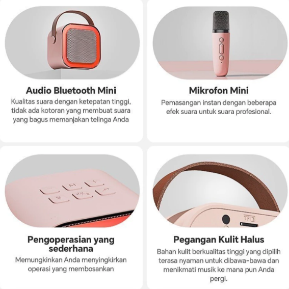 HYTRA Speaker Bluetooth Karaoke 2 Mic Set