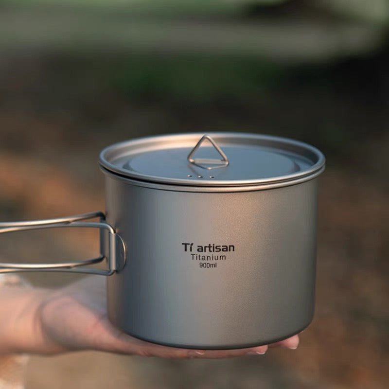 HYTRA 1600ml Outdoor Pure Titanium Folding Stockpot