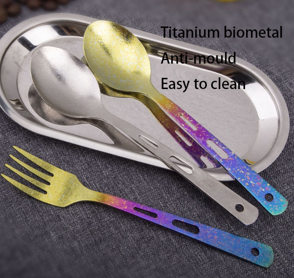 HYTRA Outdoor Titanium Knife, Fork and Spoon
