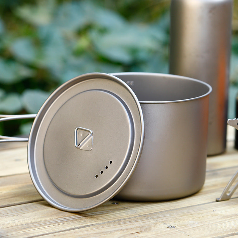 HYTRA 1600ml Outdoor Pure Titanium Folding Stockpot