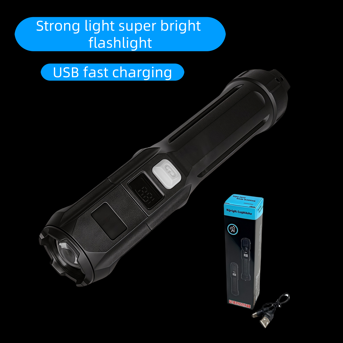 Convenient charging, long-range shooting, strong light, focusing, flashlight, outdoor LED multi-functional, high-quality product.