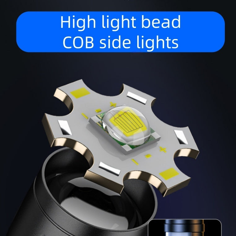 Home LED Zoom Strong Light Mini Small Flashlight C Port Long-range Camping Emergency Charging Flashlight