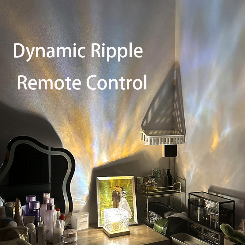 HYTRA 16 Colours Water Ripple Rechargeable Remote Control Night Light