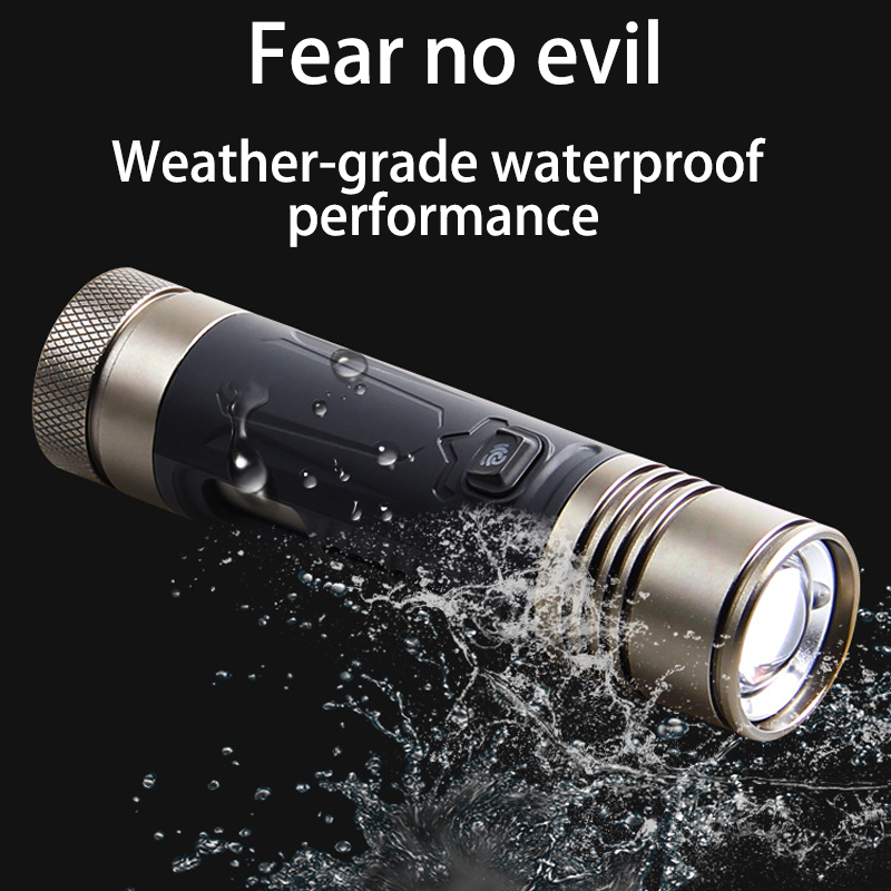 HYTRA Portable Multi-functional Flashlight With Stepless Zoom Multiple Gears Continuous Dimming Telescopic Zoom High-efficiency Fast Charging Waterproofing for Daily Life