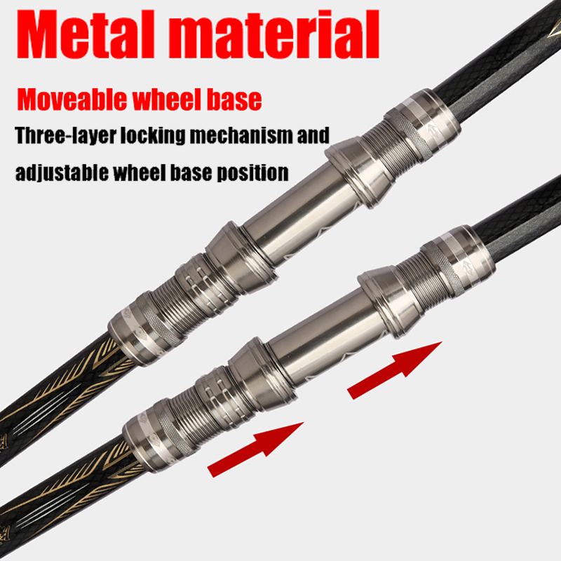 HYTRA Ground Insertion Sea Pole Light And Hard Long-ange Throwing Pole Metal Material Movable Wheel Seat Comfortable and Non Slip With Built-in Ground Plug