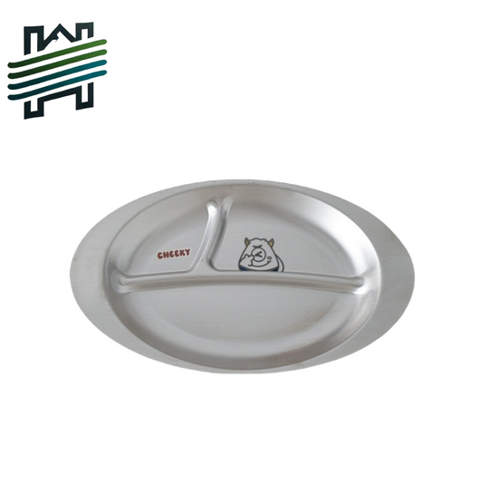 HYTRA Piring makan anak-anak TK pelat baja tahan karat 304