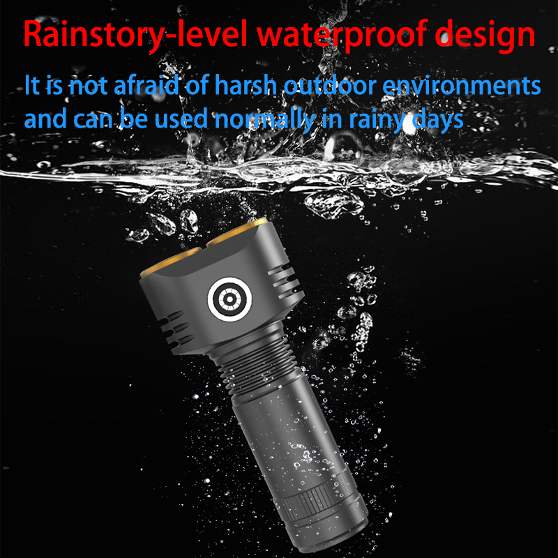 HYTRA Long-range Strong Light Flashlight Strong Magnetic Adsorption Portable Bag Holder Large-capacity Lithium Battery