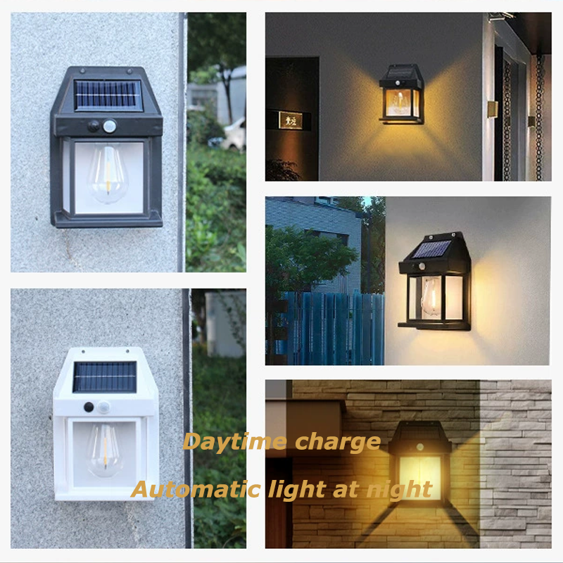 HYTRA Outdoor Solar Induction Tungsten Wire Warm Light Wall Lamp
