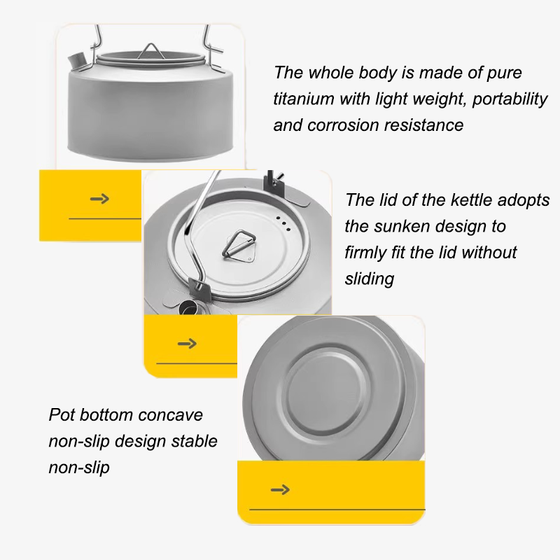 HYTRA Pure Titanium Outdoor Large Capacity Kettle