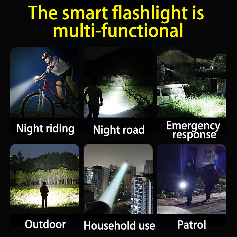 HYTRA Long-range Strong Light Flashlight Strong Magnetic Adsorption Portable Bag Holder Large-capacity Lithium Battery