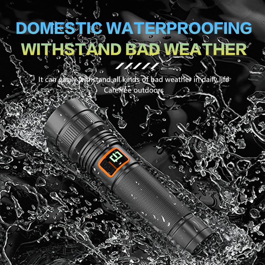 HYTRA Rechargeable Telescopic Zoom Aluminum Alloy Flashlight Strong Light Zoom Ultra-long Battery Life USB Smart Direct Charging