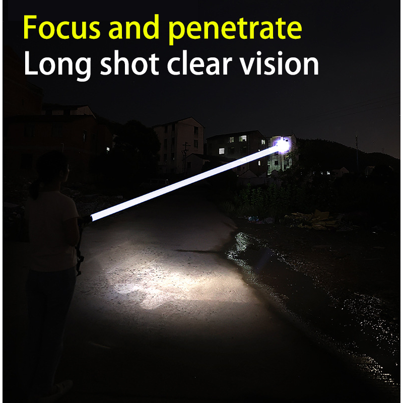 HYTRA Telescopic Focusing Long-range Flashlight TYPE-C Fast Charging Ultra-long Battery Life IPX8 Waterproof