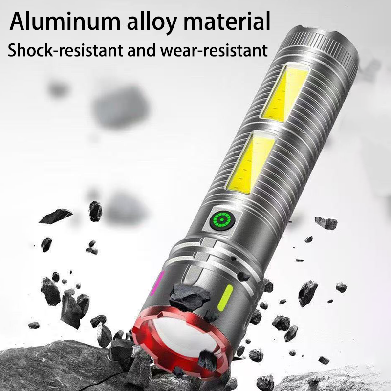 HYTRA Aluminum Alloy Flashlight High-capacity Lithium Battery It can be Used as a Power Bank Telescopic Zoom Intelligent Battery Level Display