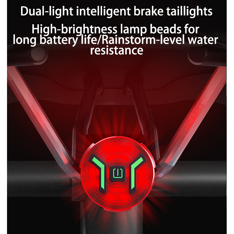 HYTRA Intelligent Brake-sensing Bicycle Taillights Intelligent Brake Sensor IPX5-level Water Resistance Ultra-long Battery Life, Optical Lens Design