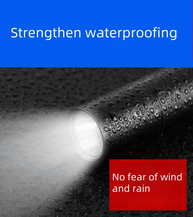 Home LED Zoom Strong Light Mini Small Flashlight C Port Long-range Camping Emergency Charging Flashlight