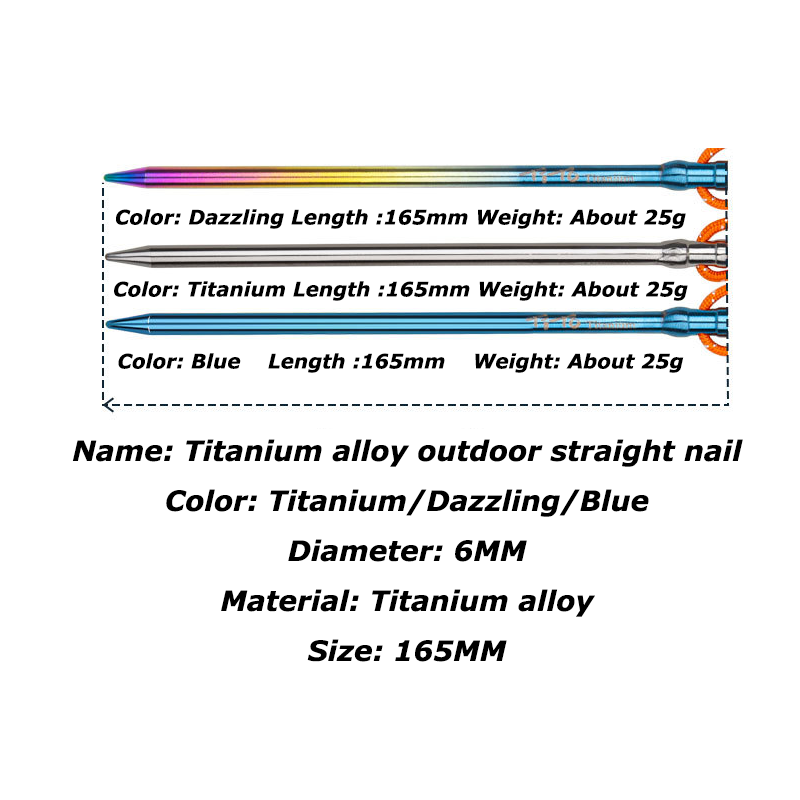 HYTRA Titanium Alloy High Hardness Tent Nail/Poles