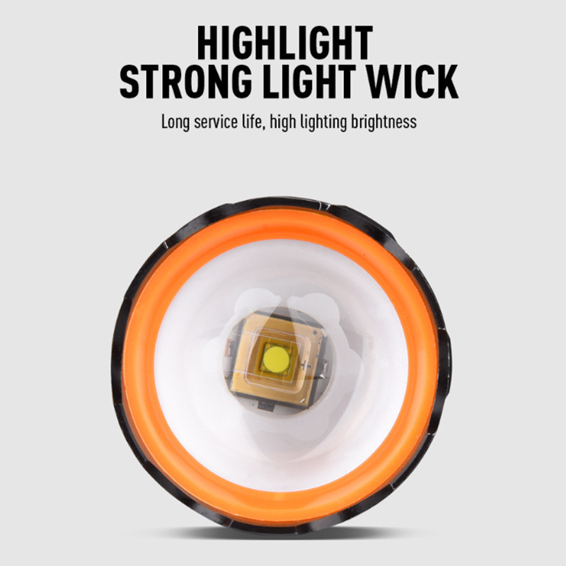 HYTRA Strong Flashlight for Patrol Camping and Outdoor Lighting, COB Aluminum Alloy