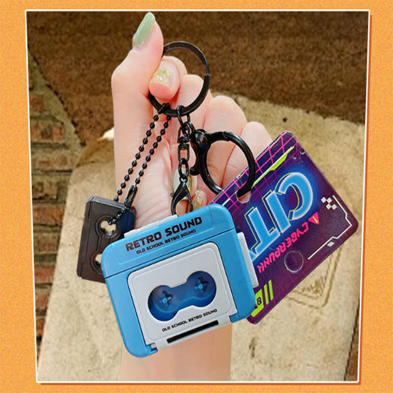HYTRA Mini Retro Tape Recorder Keychain High-quality ABS