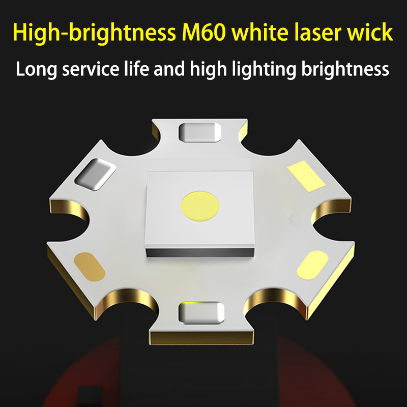 HYTRA Telescopic Zoom Long-range Flashlight Ultra-large Capacity Battery Multi-speed Adjustment Portable Hook Multiple Heat Dissipation