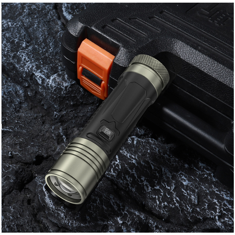 HYTRA Portable Multi-functional Flashlight With Stepless Zoom Multiple Gears Continuous Dimming Telescopic Zoom High-efficiency Fast Charging Waterproofing for Daily Life