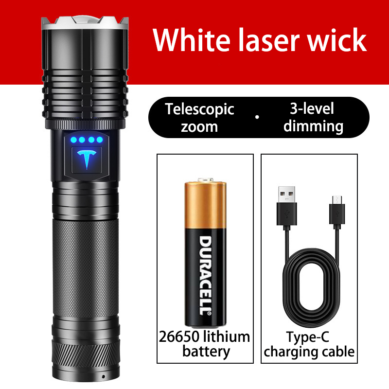 HYTRA Telescopic Focusing Long-range Flashlight TYPE-C Fast Charging Ultra-long Battery Life IPX8 Waterproof