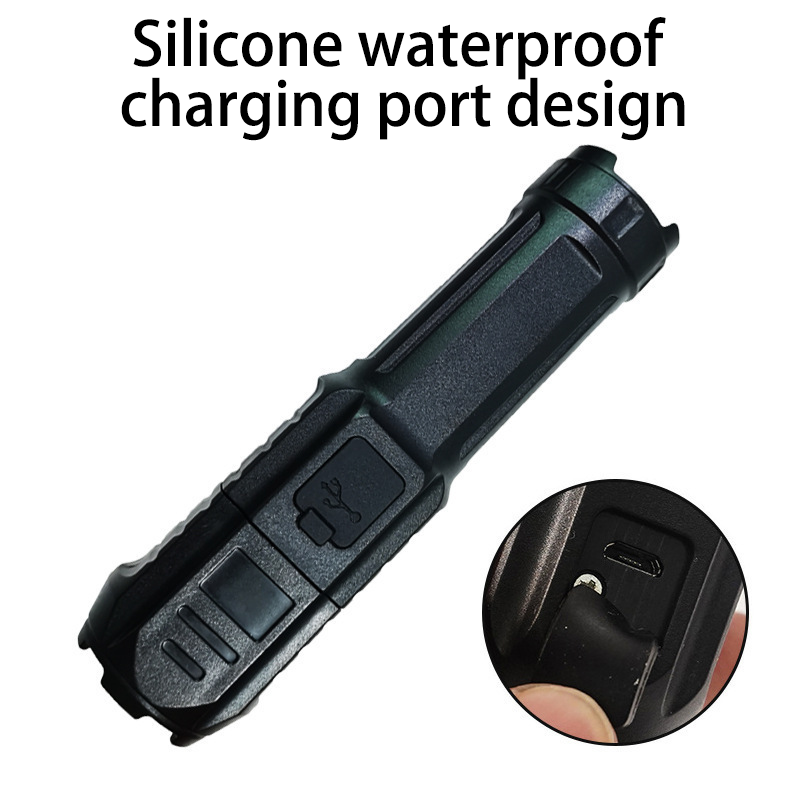 HYTRA ABS Strong Light Focusing Flashlight High-Hardness ABS Strong Light Focusing Ergonomics USB Charging