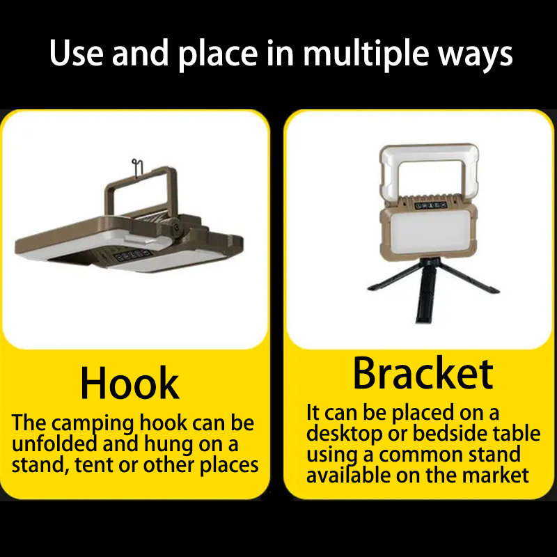 HYTRA Multi-functional Outdoor Camping Lamp Foldable Double-sided and Bright Large-capacity Rechargeable Battery