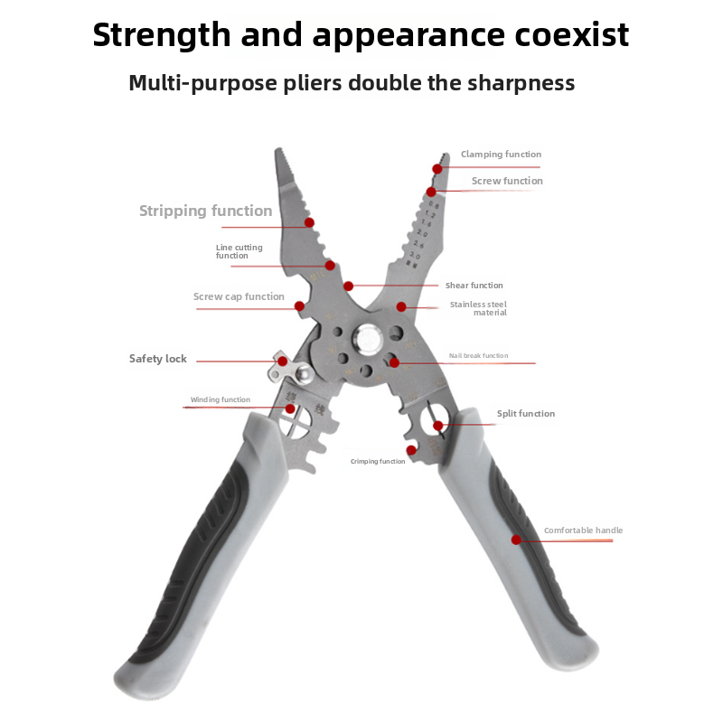 HYTRA 21-in-1 universal wire stripper, multi-functional stripping and wire separation Chromium-vanadium steel