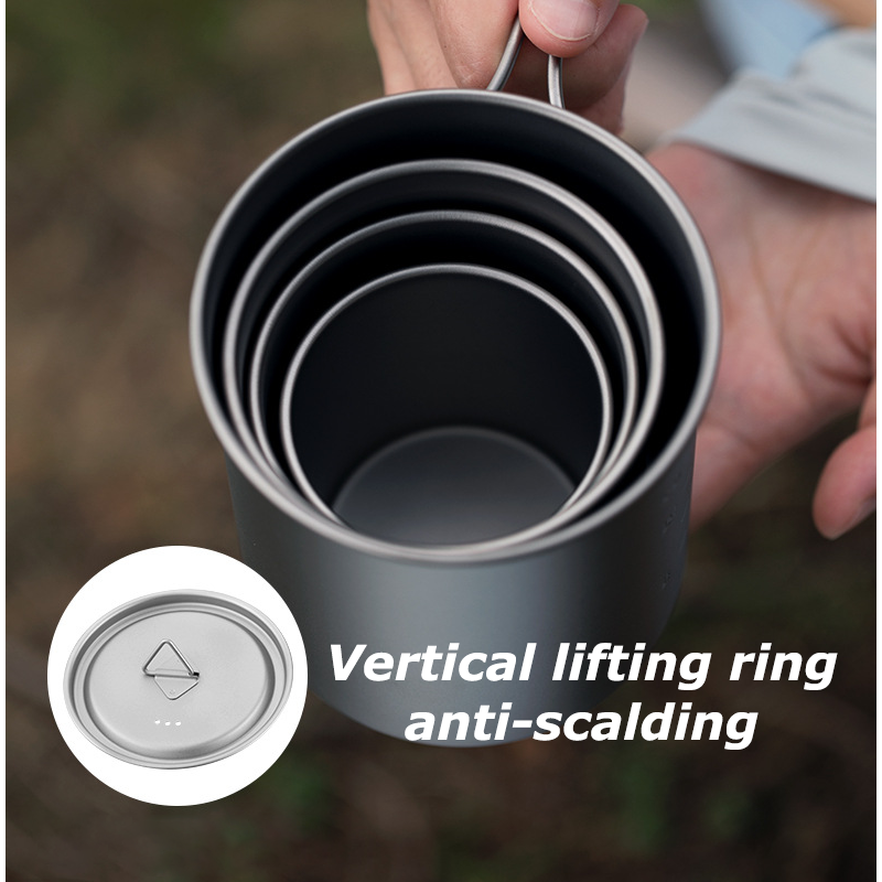 HYTRA Outdoor Pure Titanium Multi-capacity Water Cup