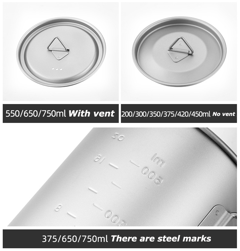 HYTRA Outdoor Pure Titanium Multi-capacity Water Cup