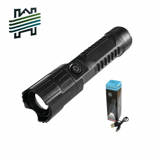 LED flashlight with USB charging function, super bright and powerful light, portable and multi-functional, suitable for home lighting.