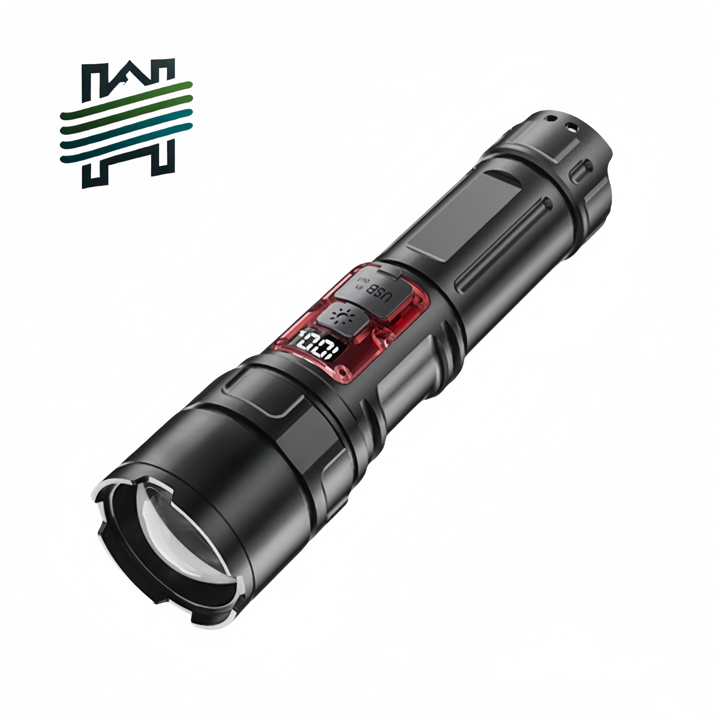 Rechargeable high-intensity flashlight for outdoor use, multi-functional, long-range, super-bright, small-sized, suitable for household use, mini portable, white laser light.