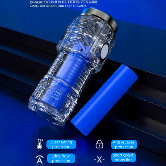 Ultra-bright Mini Portable Flashlight with Three Bright LED Lights for Strong Light Monster Lamp and Flashlight, Chargeable and Compact