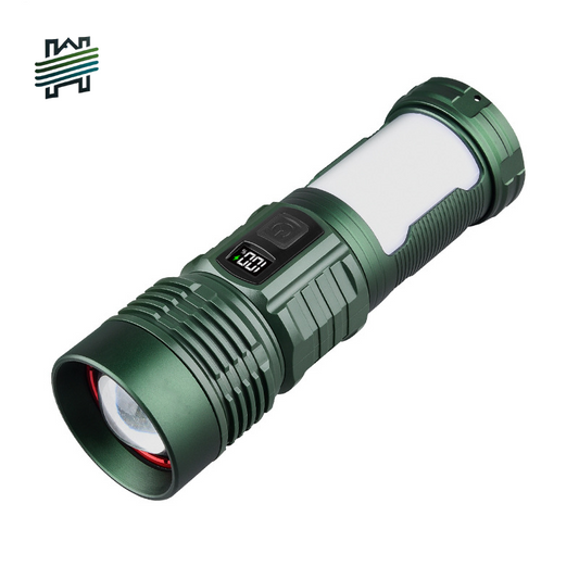 HYTRA Multi-functional Zoom Flashlight Camping  Lamp Mechanical Zoom TYPE-C Fast Charging Rainstorm Waterproof Side Camping Light