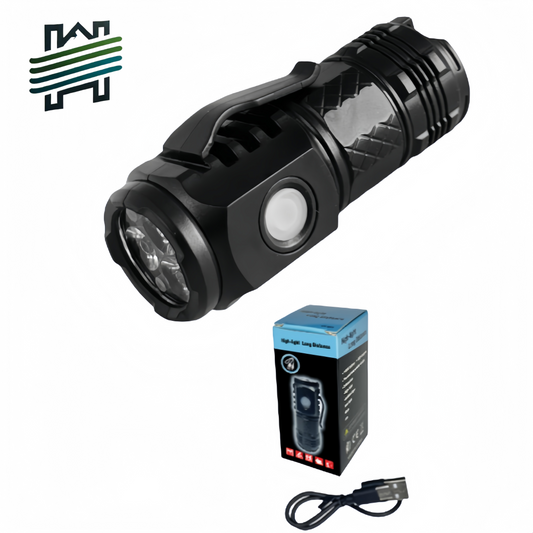 Ultra-bright Mini Portable Flashlight with Three Bright LED Lights for Strong Light Monster Lamp and Flashlight, Chargeable and Compact
