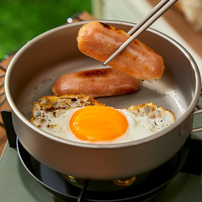 HYTRA Pure Titanium TA1 Outdoor Frying Pan Series (6-piece set)