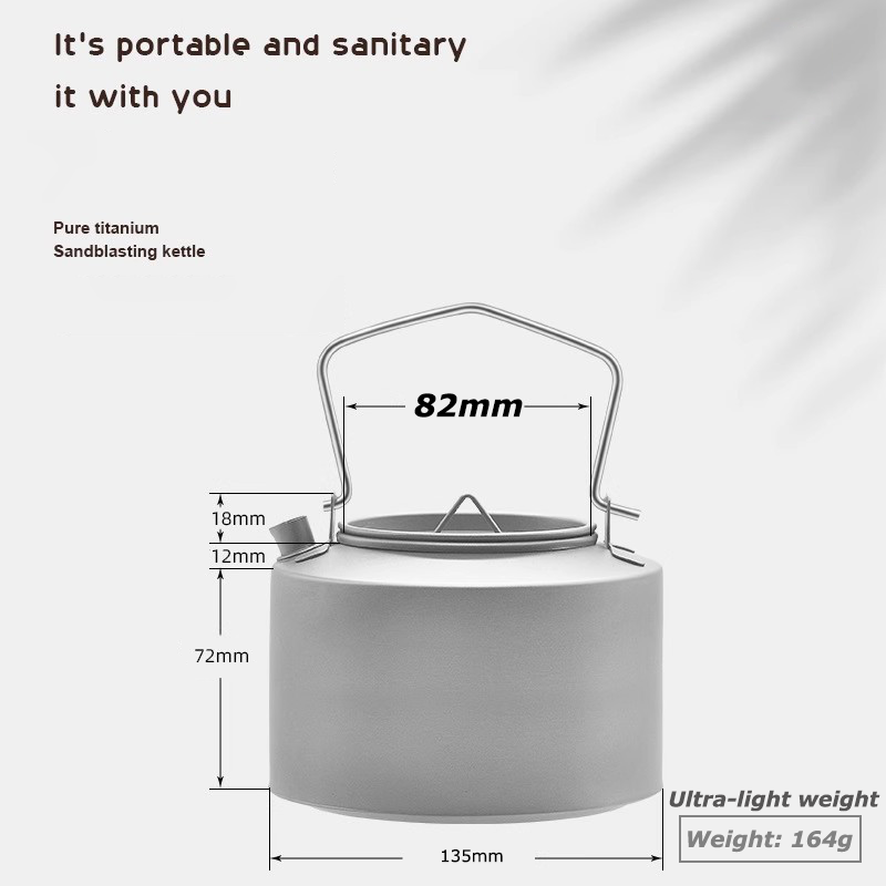HYTRA Pure Titanium Outdoor Large Capacity Kettle