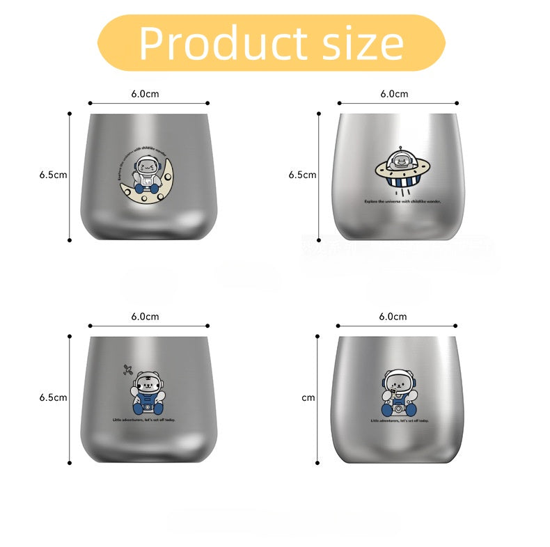 Gelas stainless steel 304, piring taman kanak-kanak, peralatan makan anak-anak