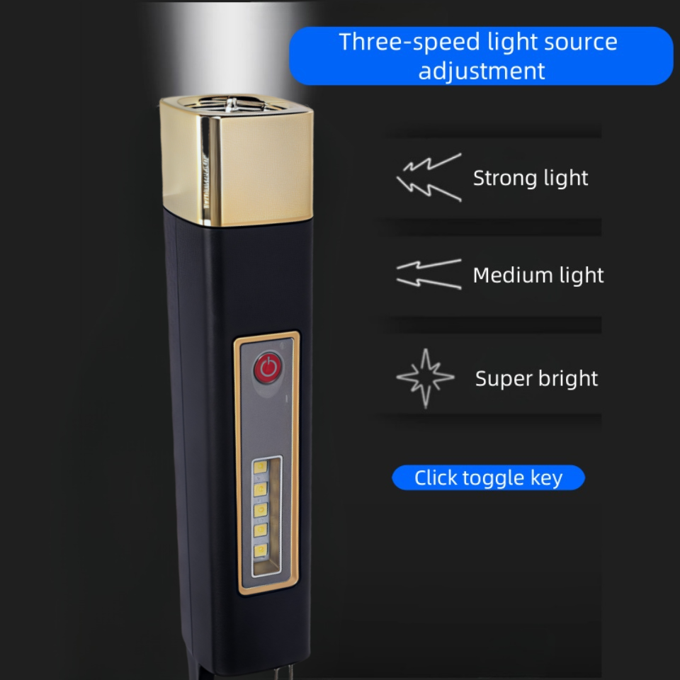 High-intensity LED flashlight, rechargeable power bank, multi-functional outdoor ultra-bright mini household lamp, portable.