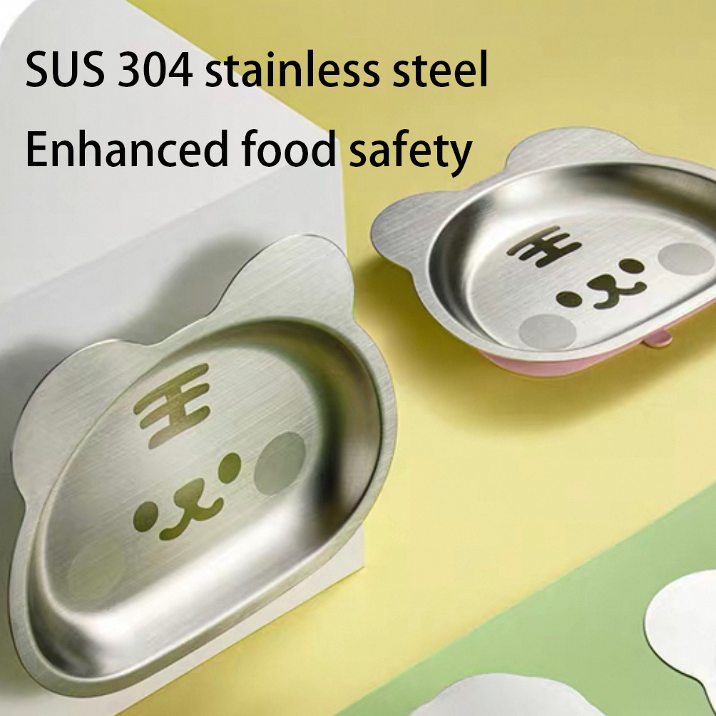 HYTRA  Children's Cartoon Stainless Steel Dinner Plate