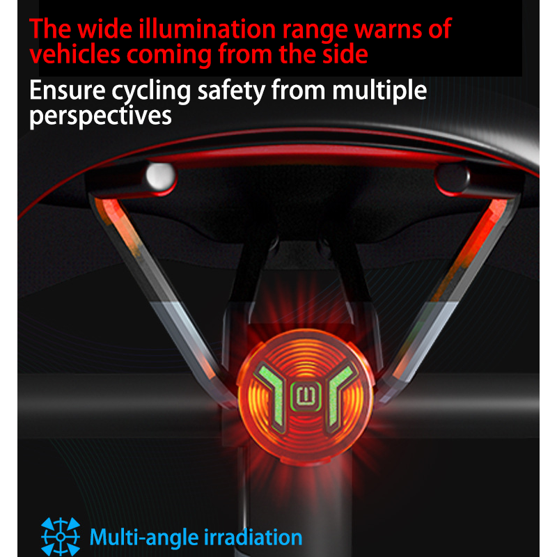 HYTRA Intelligent Brake-sensing Bicycle Taillights Intelligent Brake Sensor IPX5-level Water Resistance Ultra-long Battery Life, Optical Lens Design
