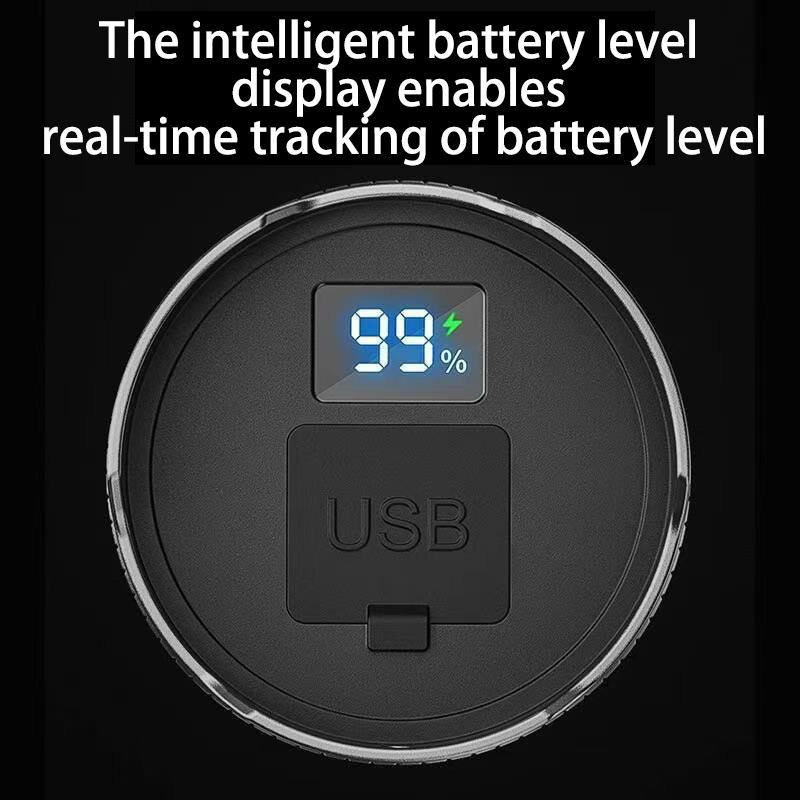 HYTRA Aluminum Alloy Flashlight High-capacity Lithium Battery It can be Used as a Power Bank Telescopic Zoom Intelligent Battery Level Display